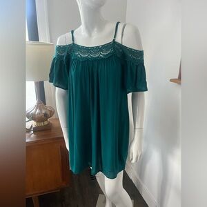 Teal Off-Shoulder Dress/coverup